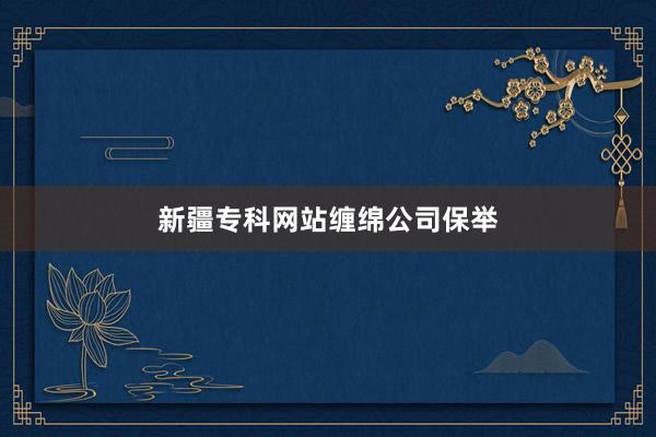 新疆专科网站缠绵公司保举