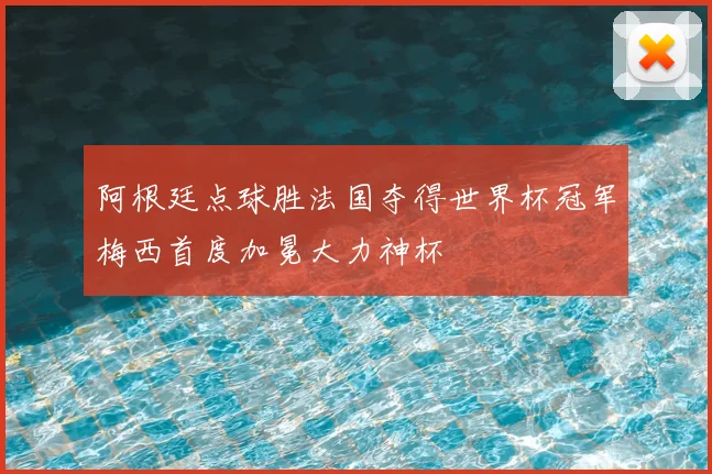 阿根廷点球胜法国夺得世界杯冠军梅西首度加冕大力神杯